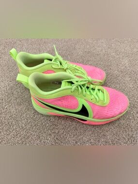 Nike Youth 5.5 Lime Green and Hot Pink basketball/volleyball shoes